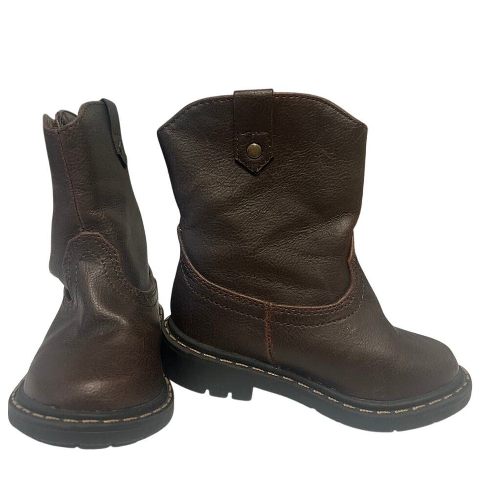 Garanimals toddler size 5 brown faux leather pull on boots